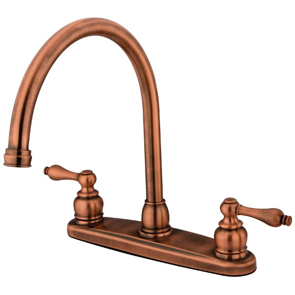 Victorian 8" Centerset Kitchen Faucet, Antique Copper